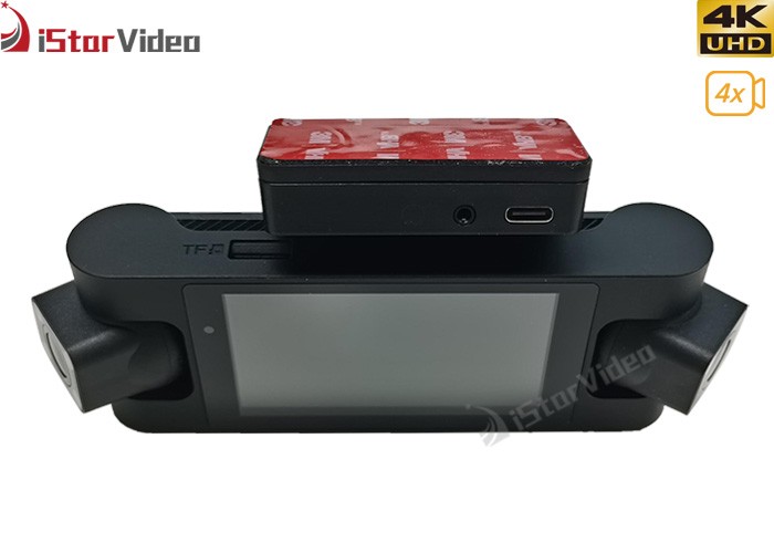 4Cams WiFi 2160P Dash Camera, 4CH, 3”IPS Screen, 24 Hours Parking Mode, G-Sensor, GPS, Night Vision, Loop Recording, Support 256GB Max