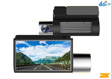 4G 2K LTE Dash Cam with Remote Live View Monitor, GPS Tracking, SOS Alarm, Anti-theft Alarm, Full Time Parking Guard